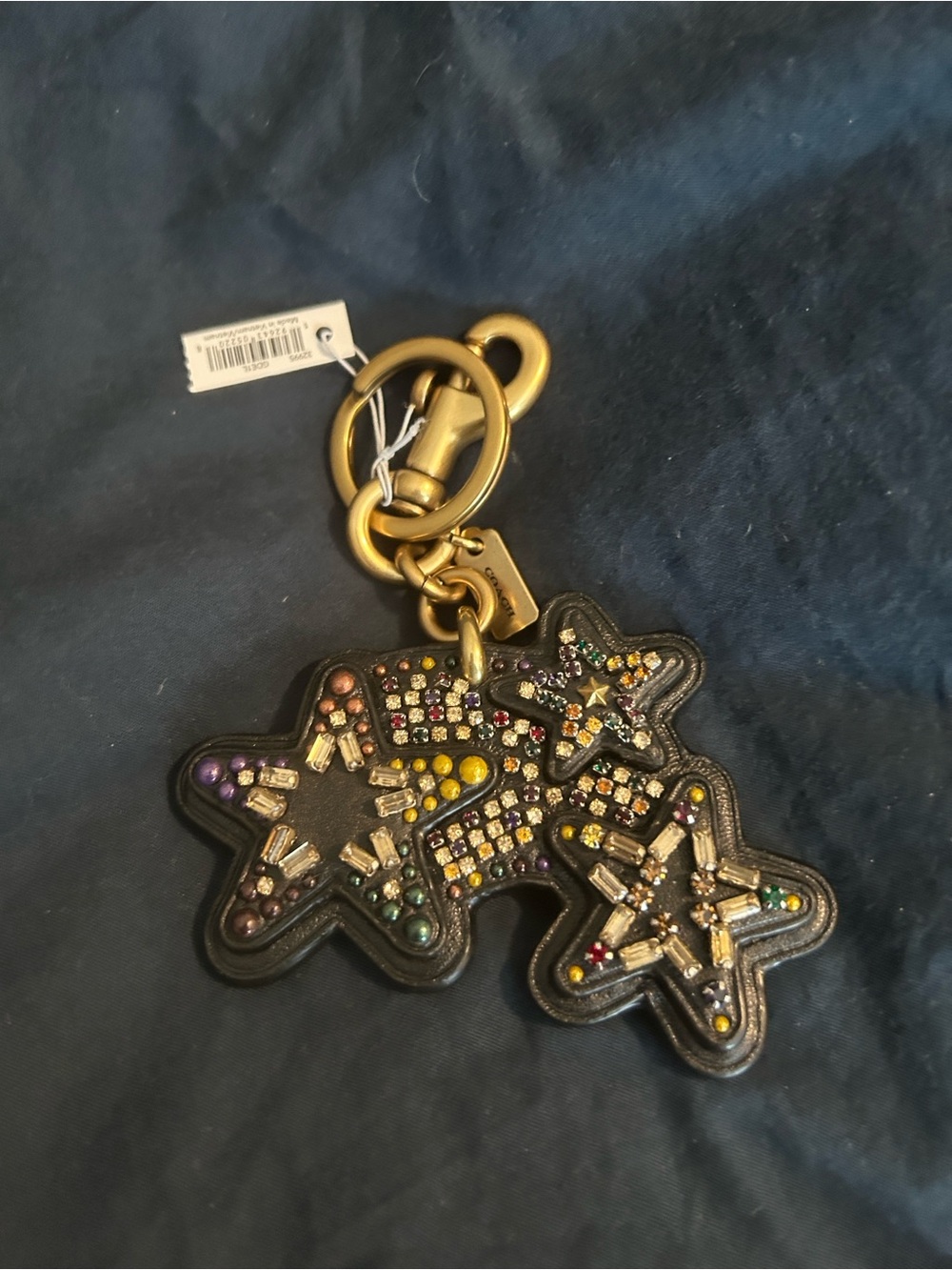 Decorative Star Cluster Keychain with Multicolor Rhinestones